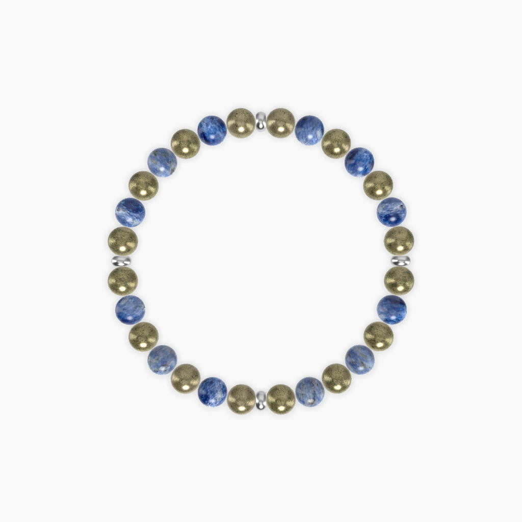 Pyrite and Sodalite Bracelet