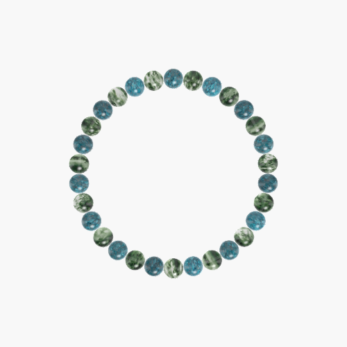 Moss Agate and Apatite Bracelet