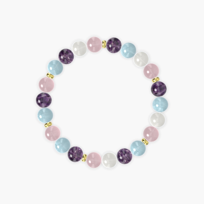 Aquamarine, Rose Quartz, Amethyst and more Gemstone Bracelet
