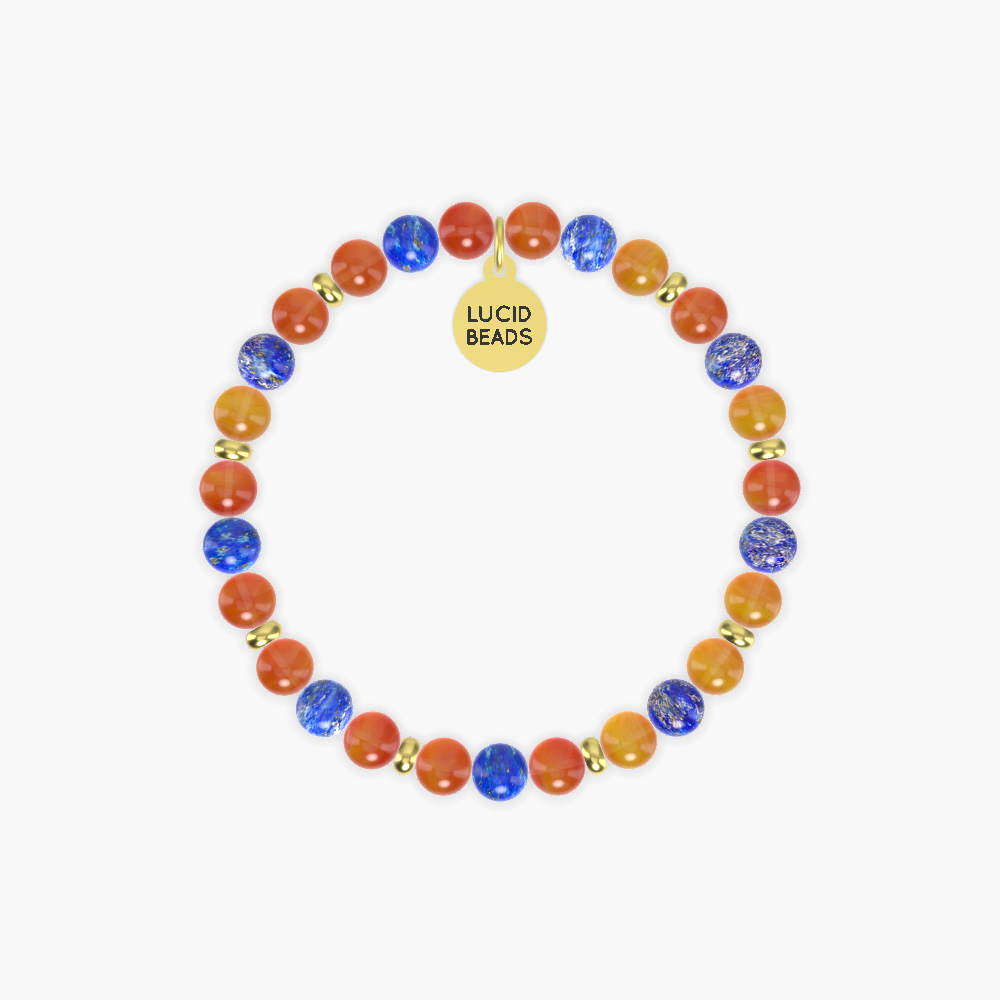 Celebrating World Theatre Day - Carnelian and Lapis Lazuli Bracelet