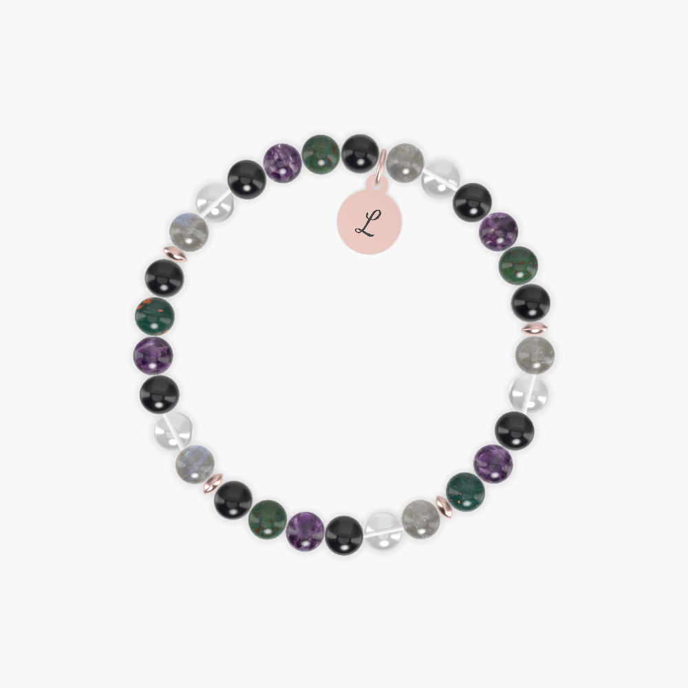 Black Tourmaline, Clear Quartz, Labradorite and more Gemstone Bracelet