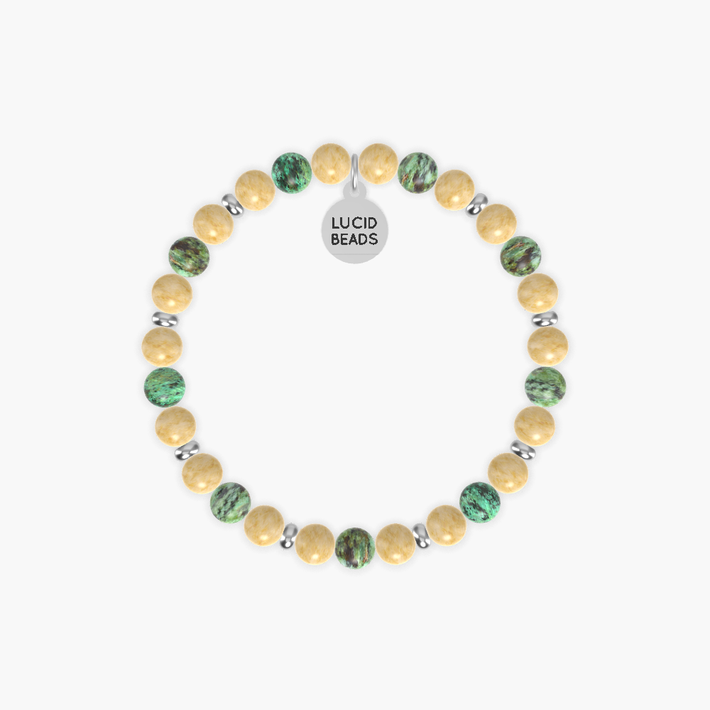 Yellow Jade and African Turquoise Bracelet