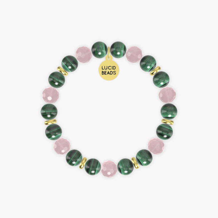 Malachite and Rose Quartz Bracelet