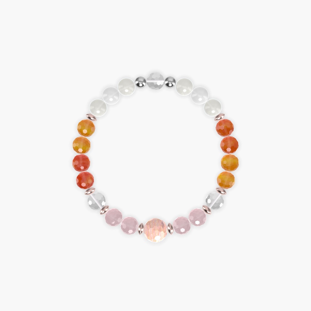 Carnelian, Rose Quartz, Moonstone and more Gemstone Bracelet