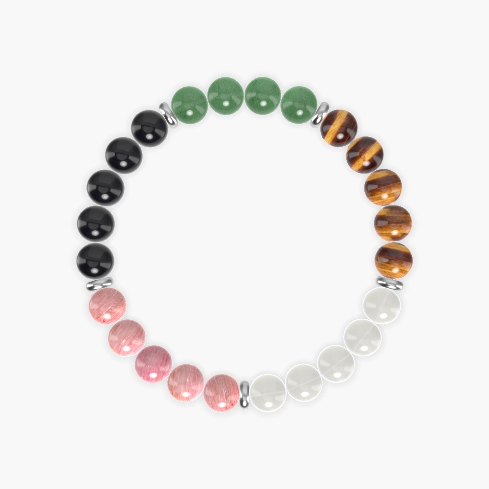 Moonstone, Tiger Eye, Black Obsidian and more Gemstone Bracelet