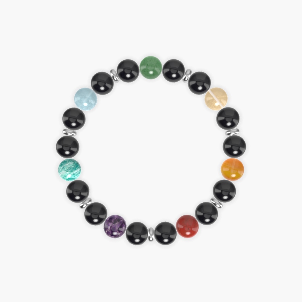 Black Tourmaline, Red Jasper, Carnelian and more Gemstone Bracelet