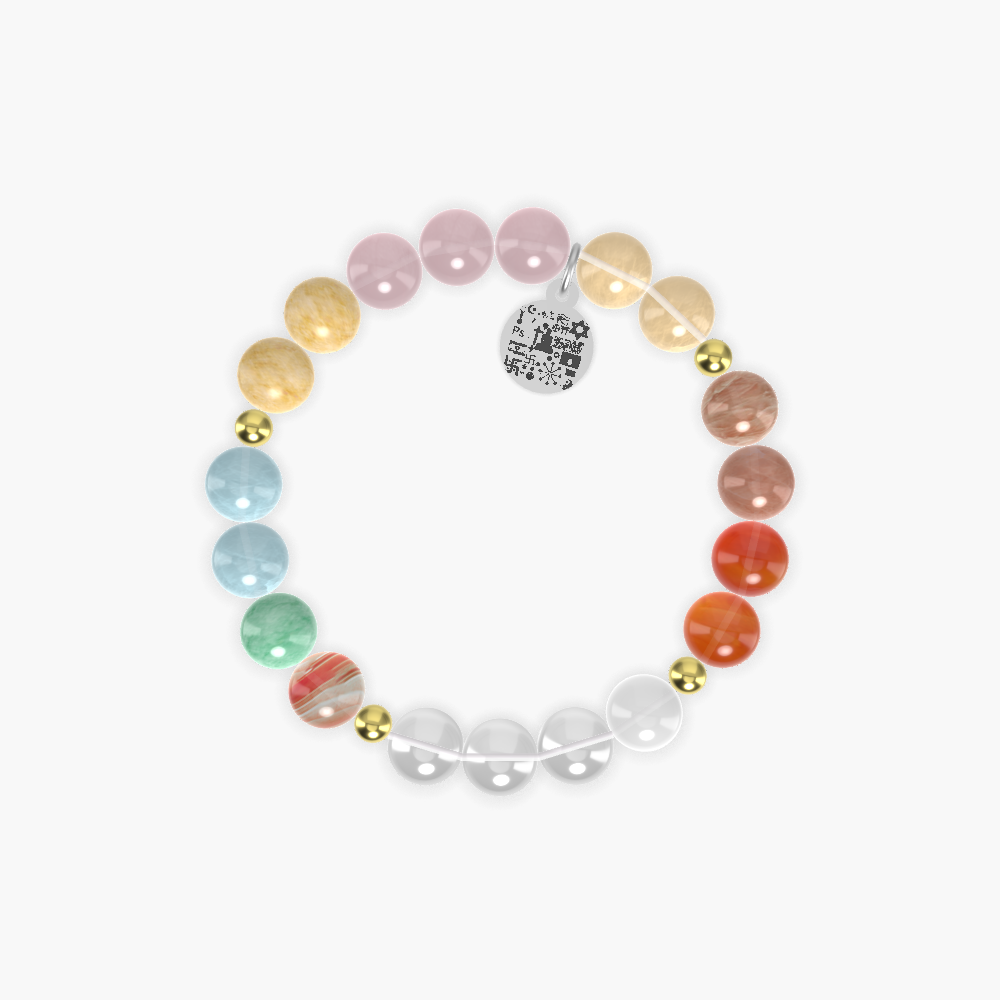 Clear Quartz, Rose Quartz, Carnelian and more Gemstone Bracelet