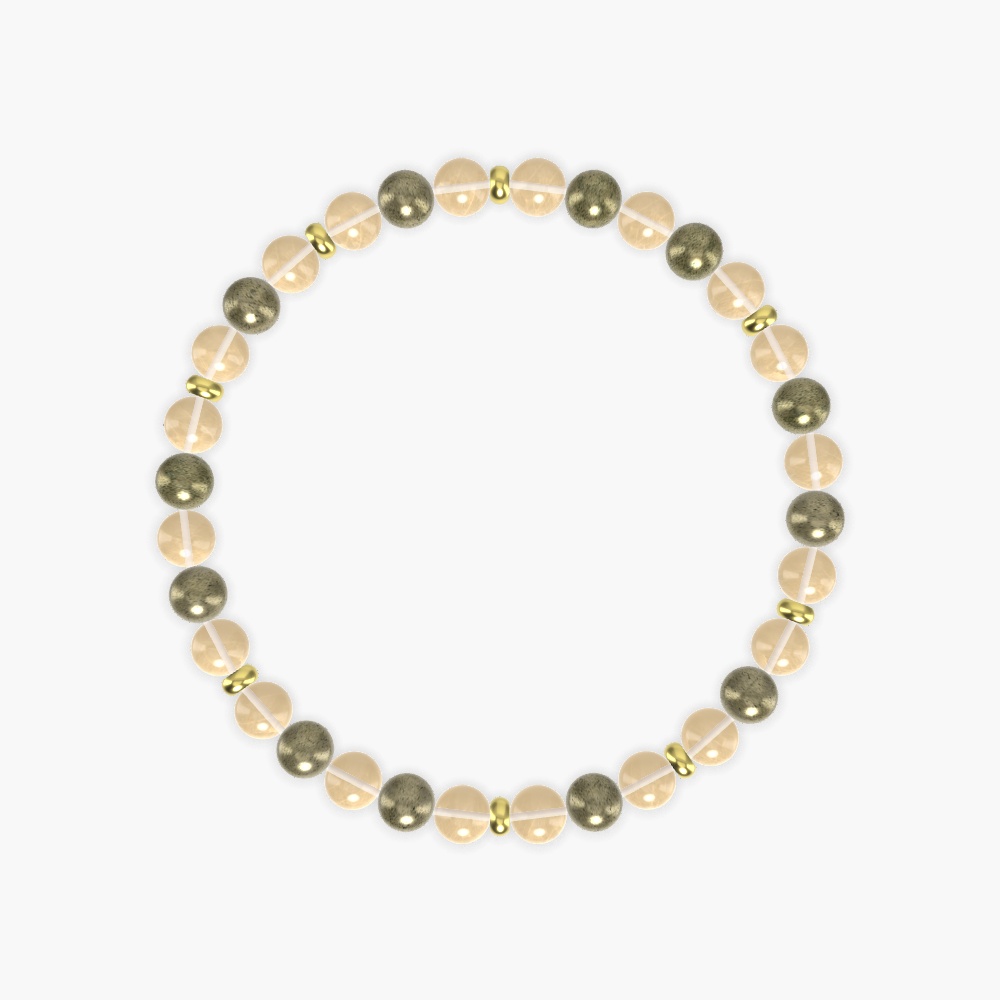 Citrine and Pyrite Bracelet