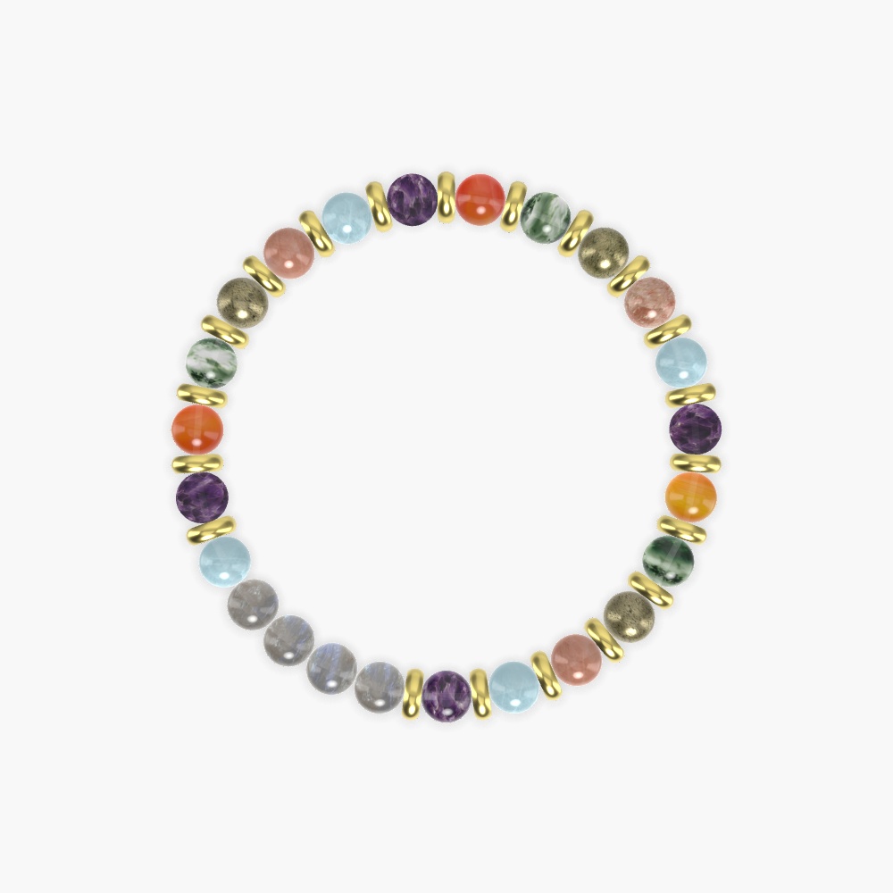 Amethyst, Aquamarine, Labradorite and more Gemstone Bracelet
