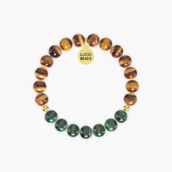 Tiger Eye and Malachite Bracelet