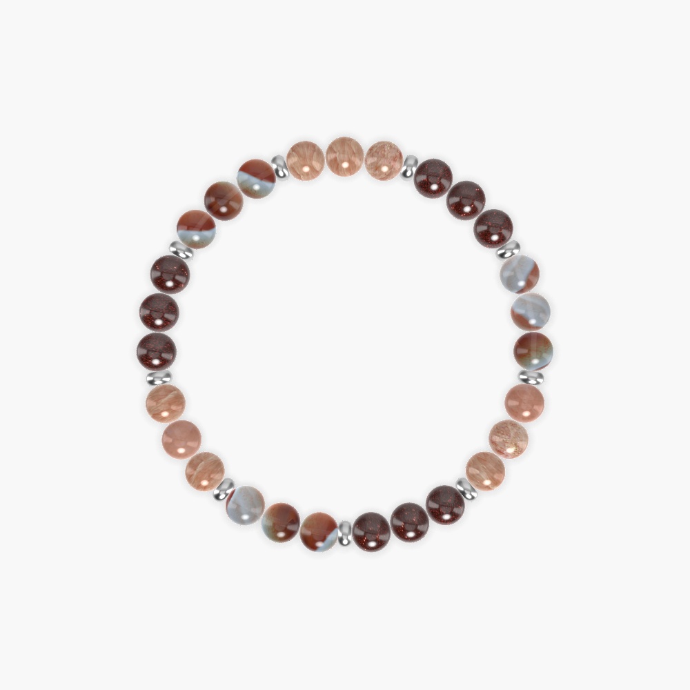 Garnet, Sunstone and Sardonyx Bracelet