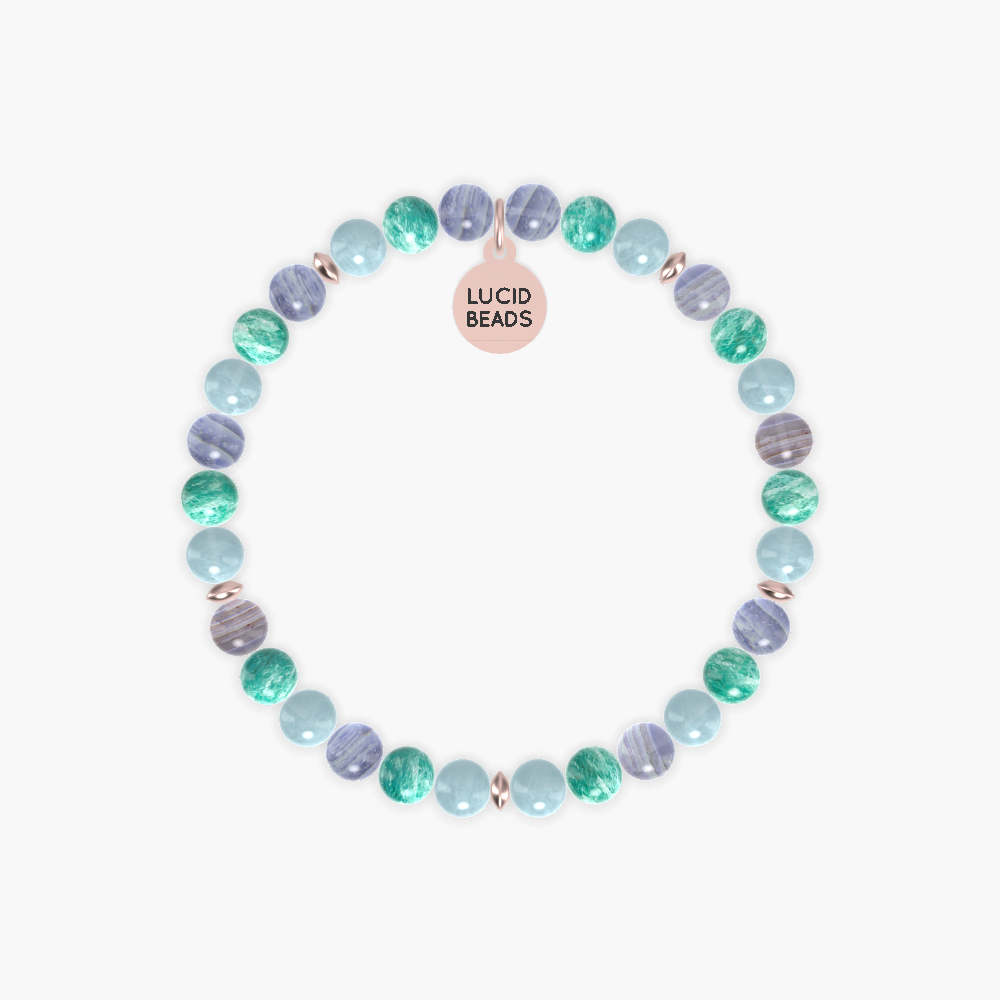 Aquamarine, Amazonite and Blue Lace Agate Bracelet