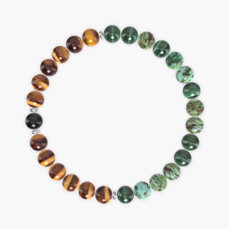 Tiger Eye, African Turquoise, Malachite and more Gemstone Bracelet