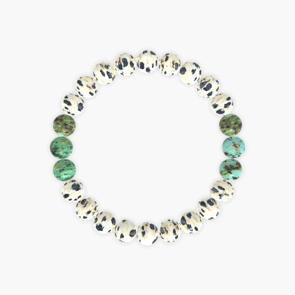 Dalmatian Jasper and African Turquoise Bracelet