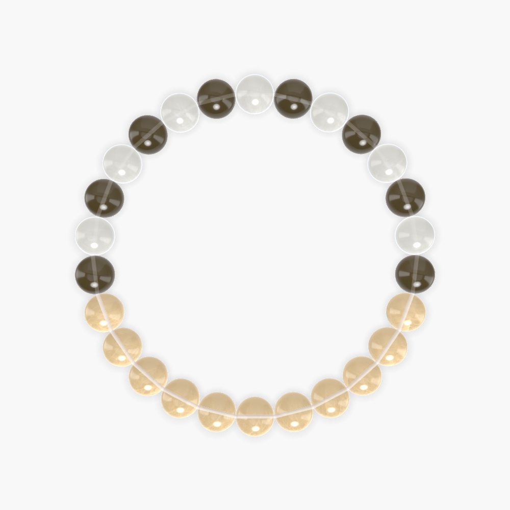 Citrine, Smoky Quartz and Moonstone Bracelet