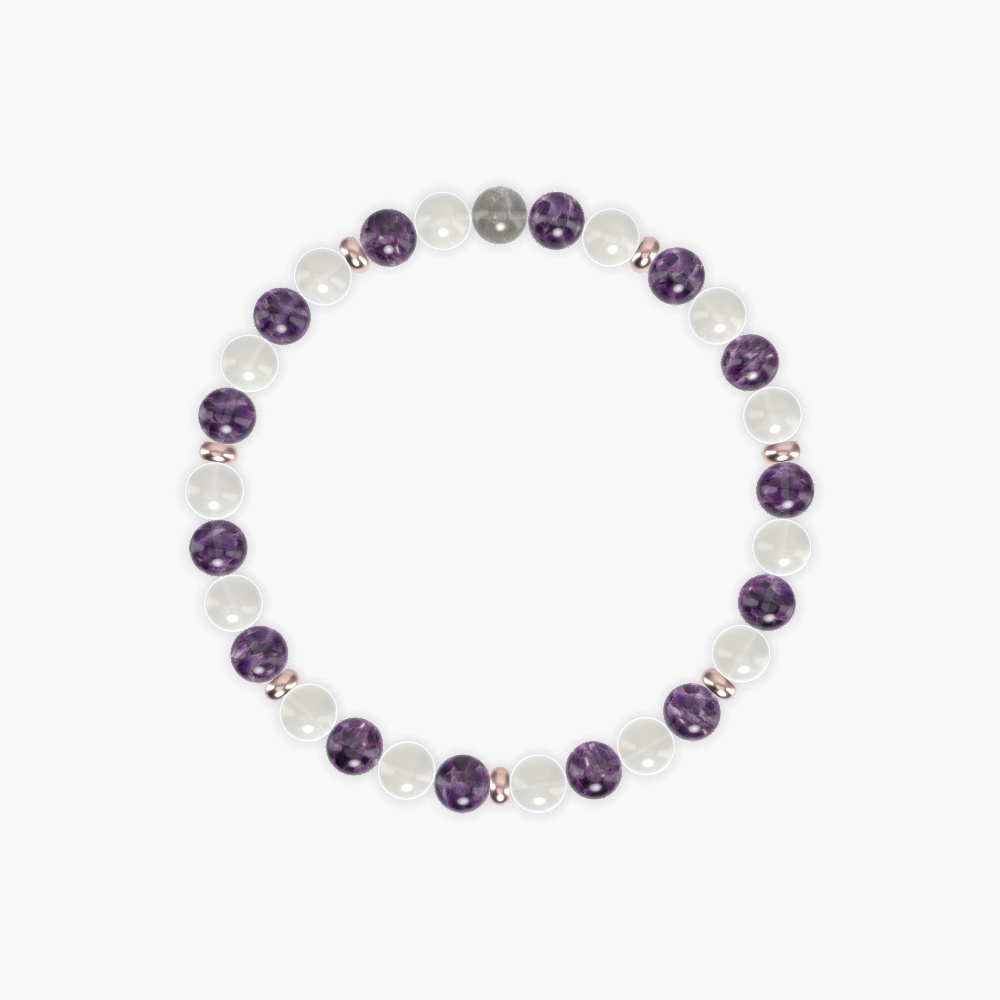 Moonstone, Amethyst and Labradorite Bracelet