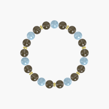 Smoky Quartz and Aquamarine Bracelet