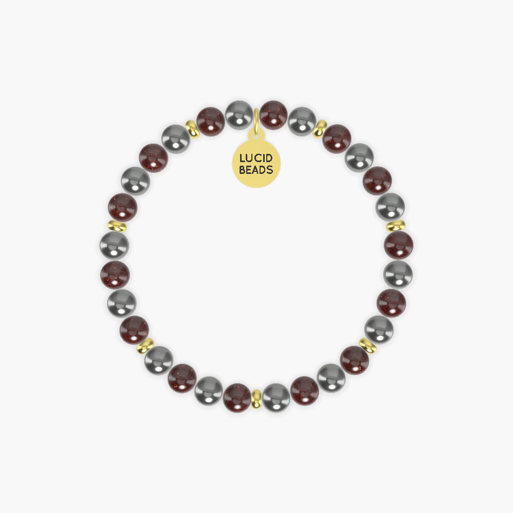 Hematite and Garnet Bracelet