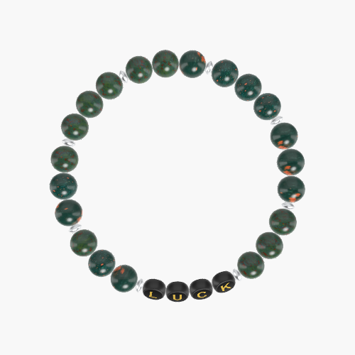 Bloodstone Gemstone Bead Bracelet