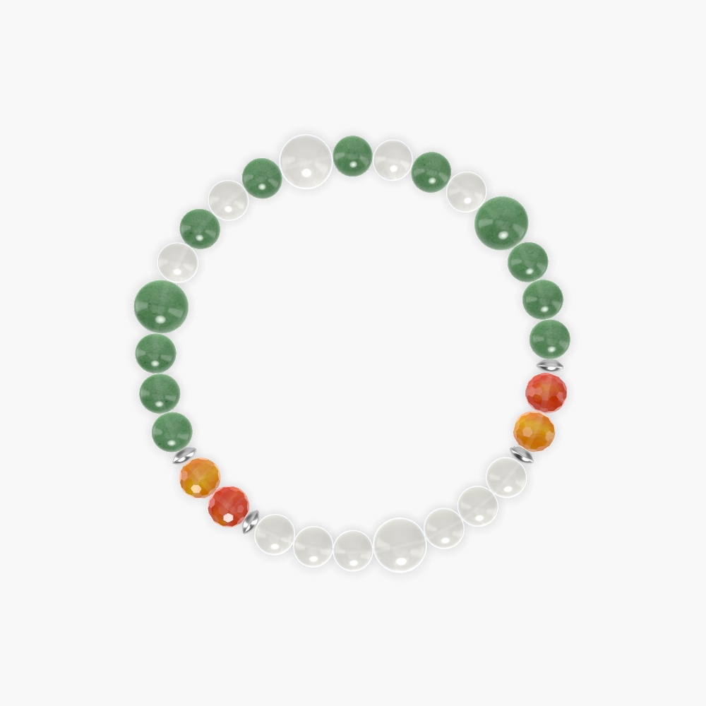 Moonstone, Aventurine and Carnelian Bracelet