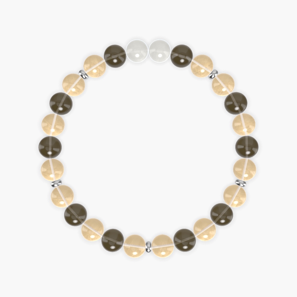 Citrine, Smoky Quartz and Moonstone Bracelet