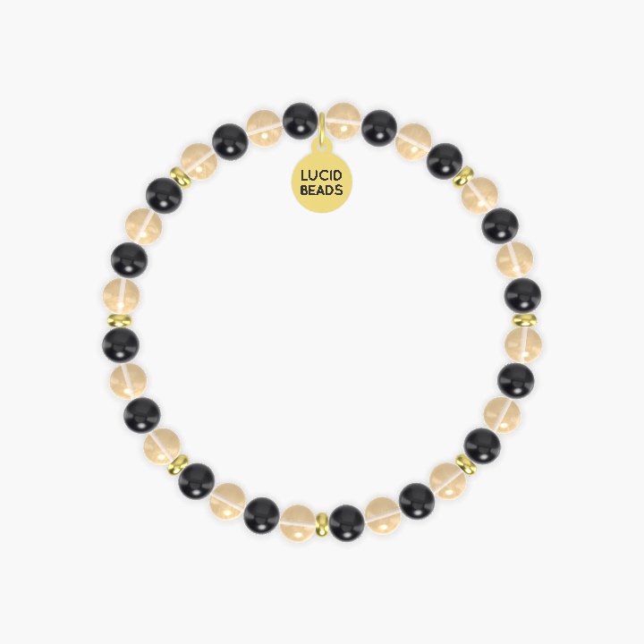 Prosperity Shield - Black Onyx and Citrine Bracelet