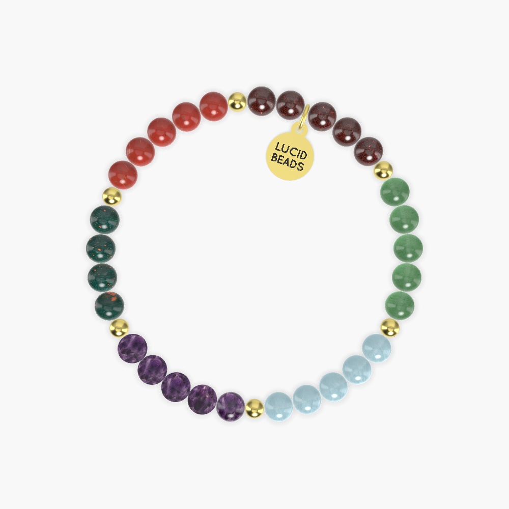 Aquamarine, Aventurine, Garnet and more Gemstone Bracelet