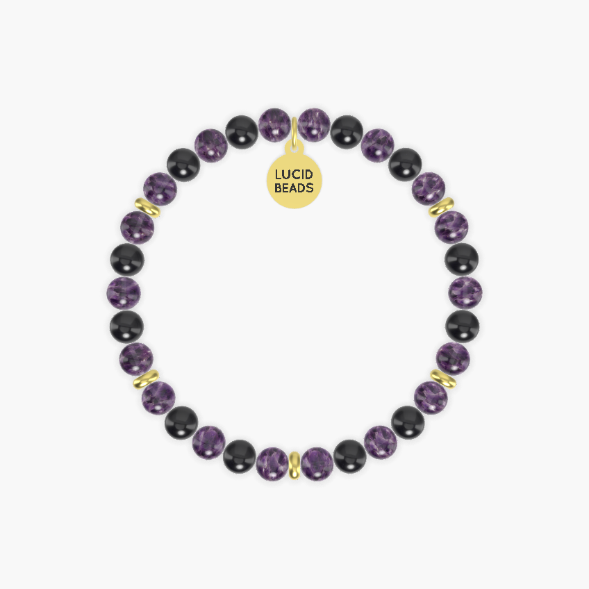 Guardian's Embrace - Amethyst and Black Tourmaline Bracelet