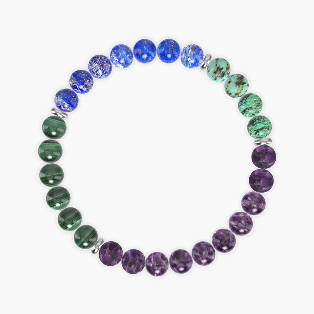 Amethyst, Lapis Lazuli, Malachite and more Gemstone Bracelet