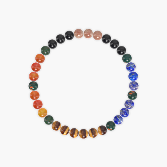 Tiger Eye, Bloodstone, Lapis Lazuli and more Gemstone Bracelet