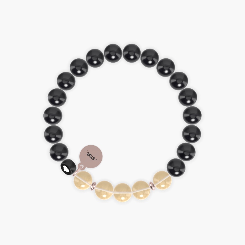 Black Tourmaline and Citrine Bracelet