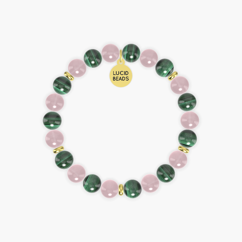 Malachite and Rose Quartz Bracelet