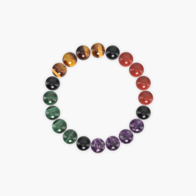 Amethyst, Black Obsidian, Red Jasper and more Gemstone Bracelet