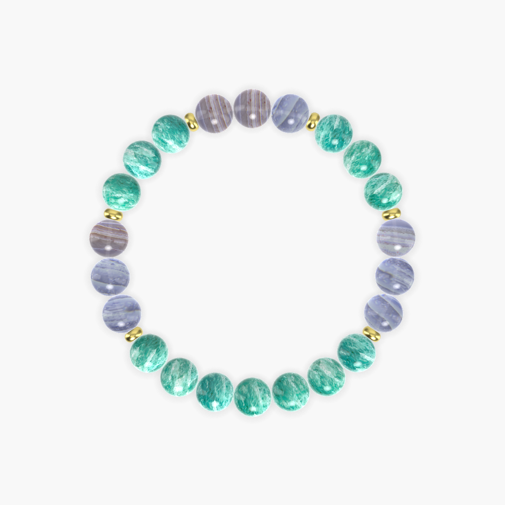 Amazonite and Blue Lace Agate Bracelet