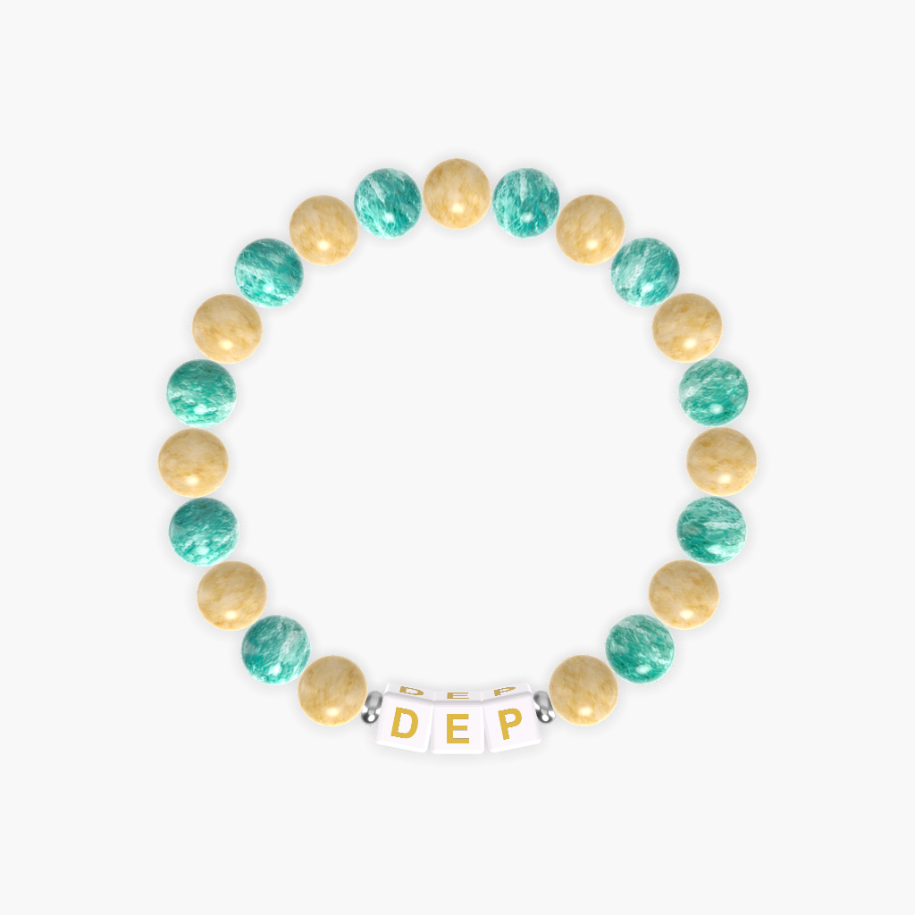 Yellow Jade and Amazonite Bracelet