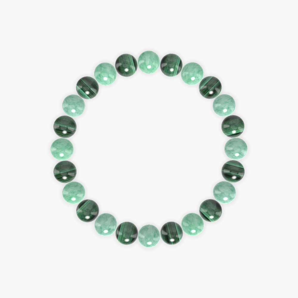 Green Jade and Malachite Bracelet