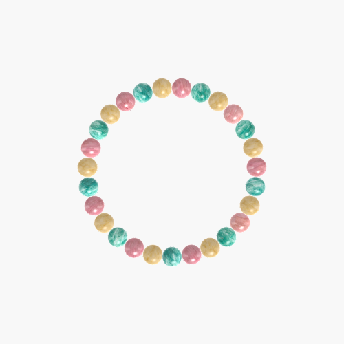 Amazonite, Rhodonite and Yellow Jade Bracelet