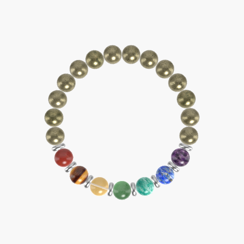 Pyrite, Aventurine, Amazonite and more Gemstone Bracelet