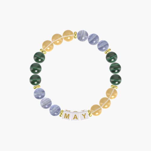 Citrine, Malachite and Blue Lace Agate Bracelet