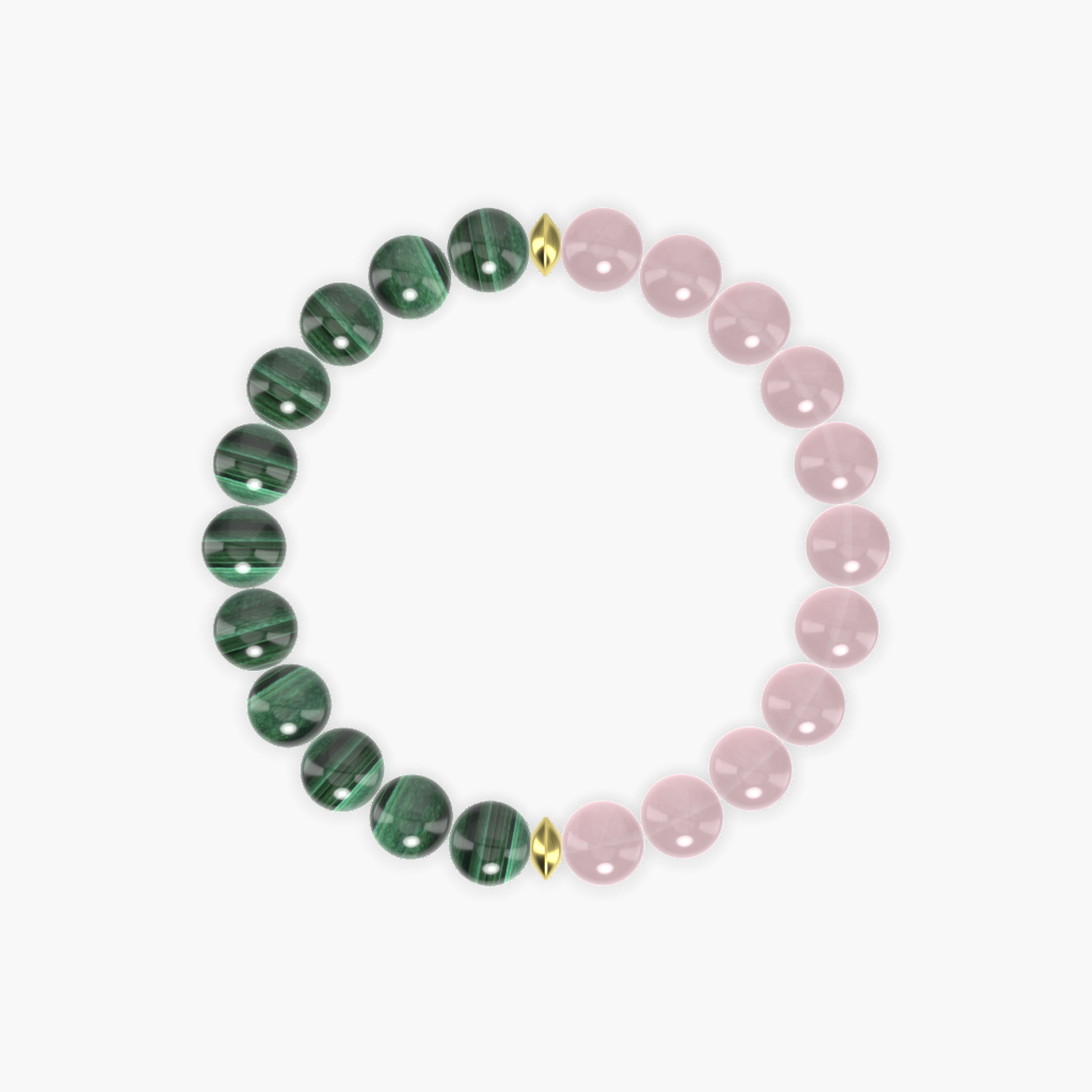 Rose Quartz and Malachite Bracelet