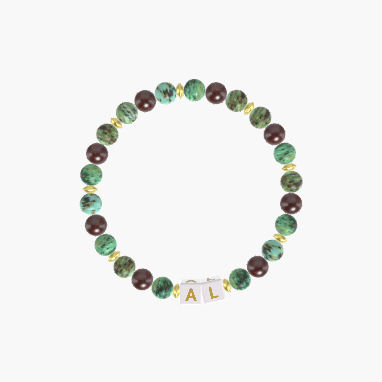 African Turquoise and Garnet Gemstone Bracelet