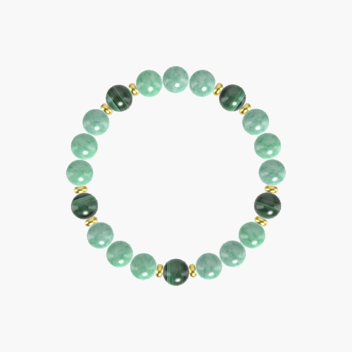Green Jade and Malachite Bracelet