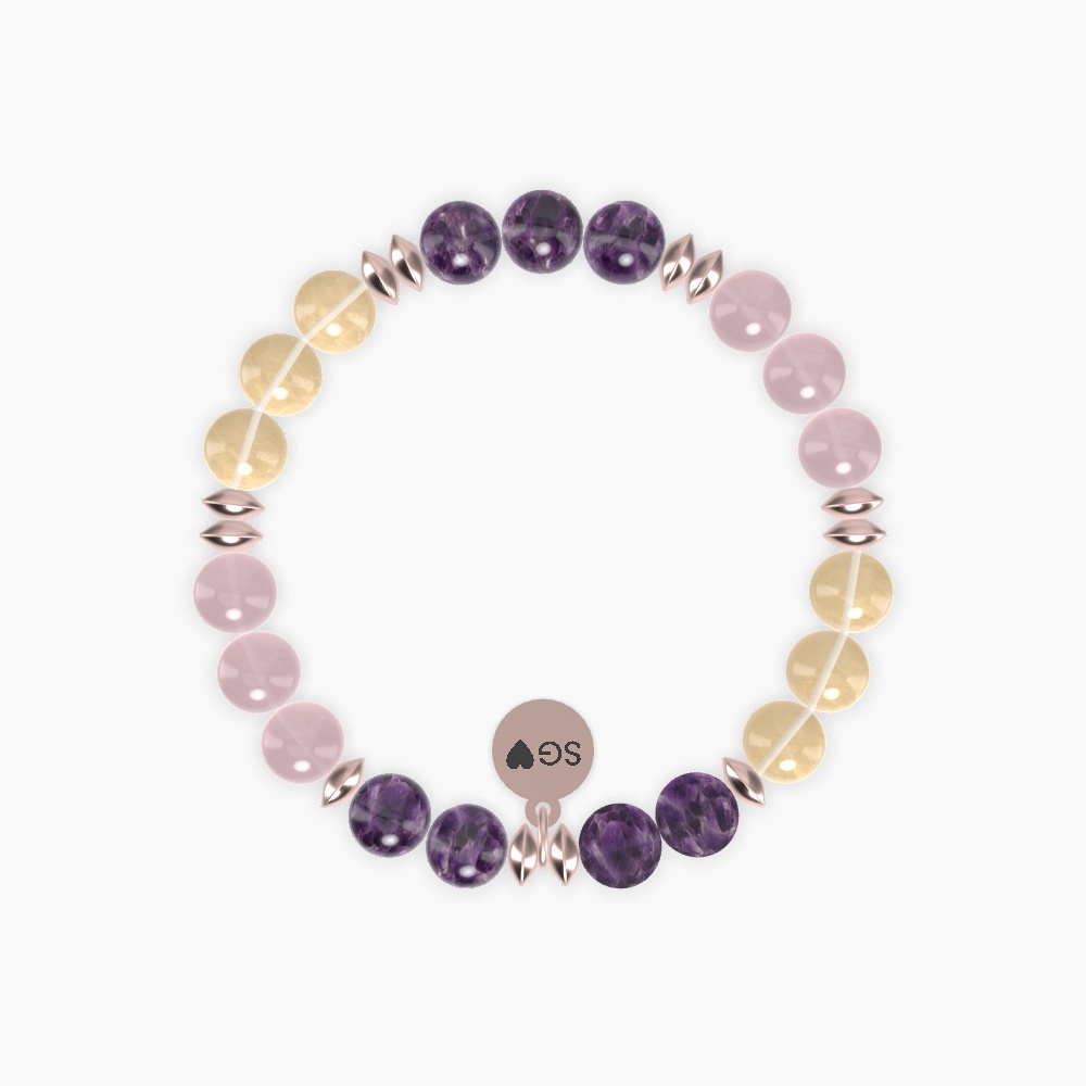 Amethyst, Citrine and Rose Quartz Bracelet