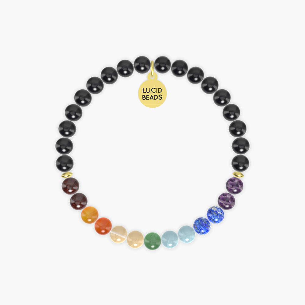 Black Tourmaline, Black Obsidian, Aquamarine and more Gemstone Bracelet
