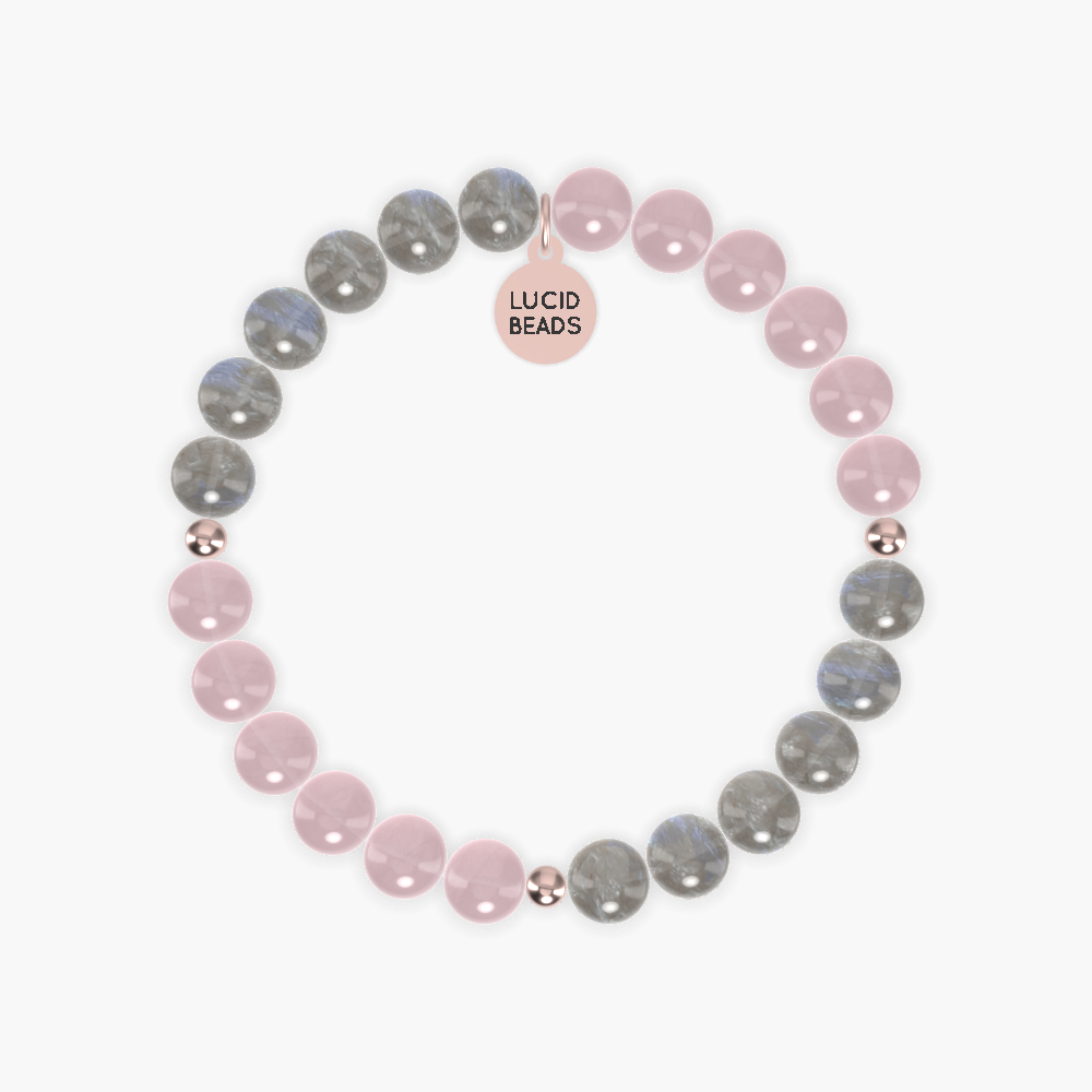 Labradorite and Rose Quartz Bracelet