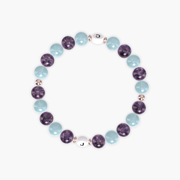 Amethyst and Aquamarine Bracelet