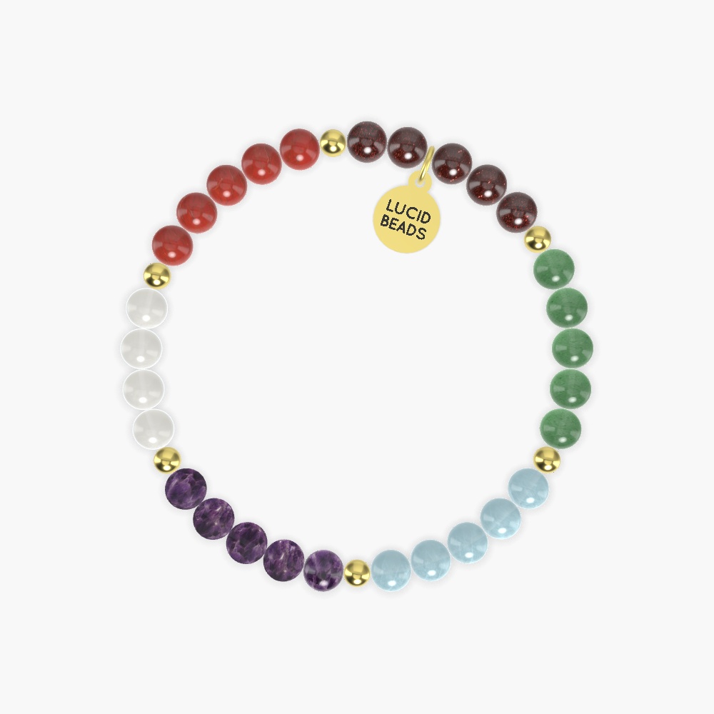 Aquamarine, Aventurine, Garnet and more Gemstone Bracelet
