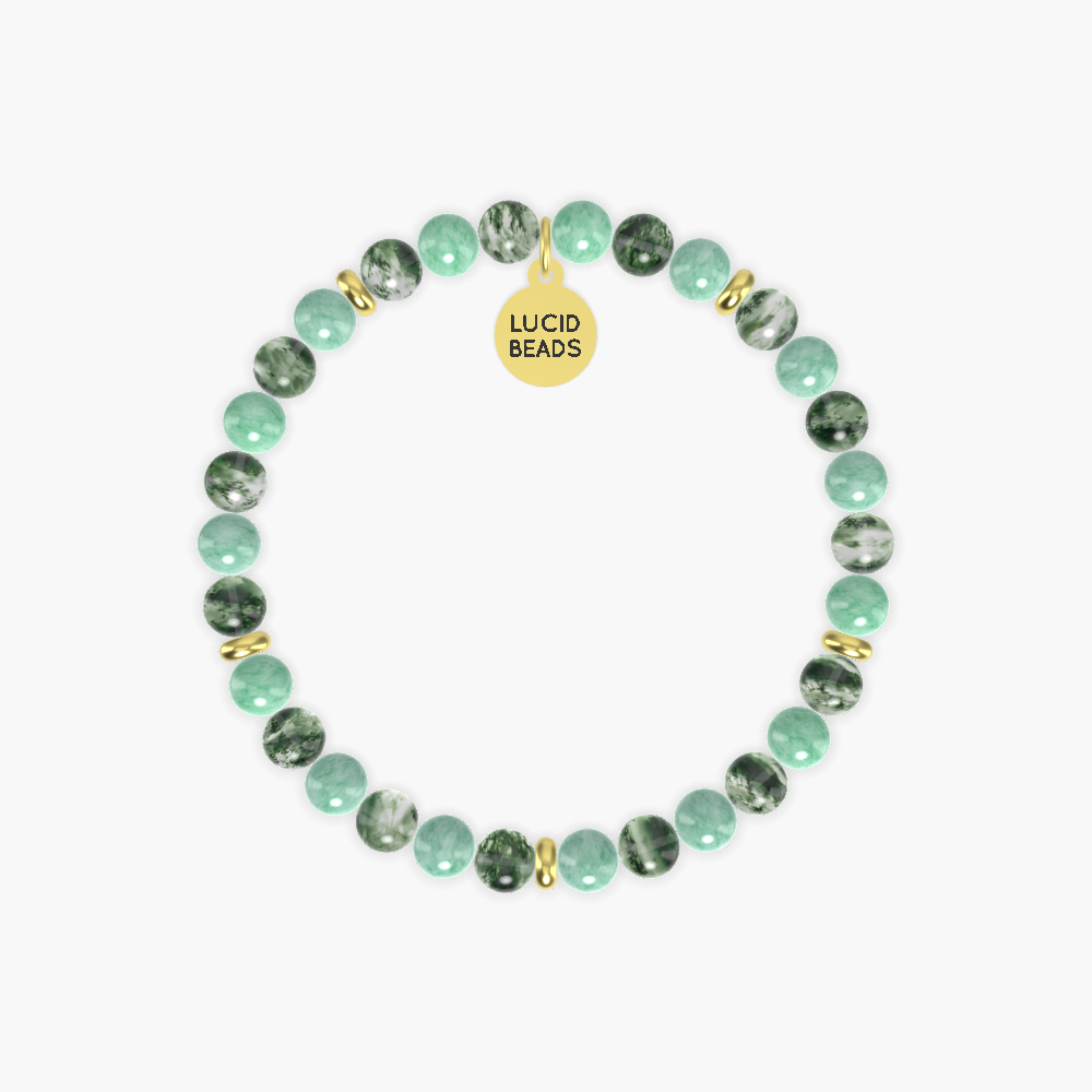 Celebrating St. Patrick's Day - Green Jade and Moss Agate Bracelet