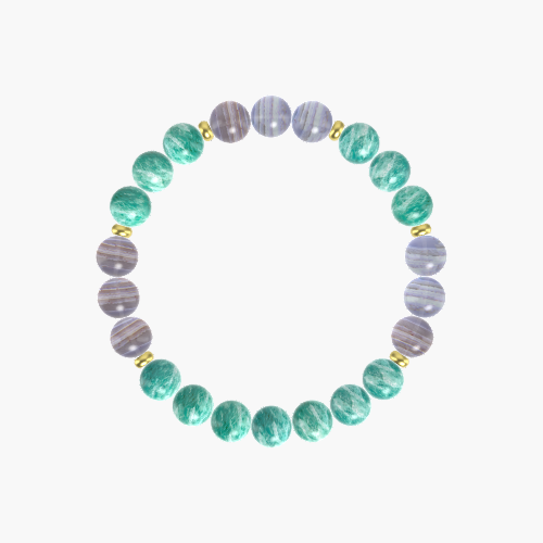 Amazonite and Blue Lace Agate Bracelet