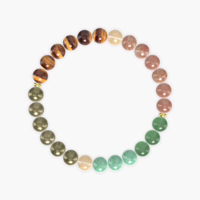 Sunstone, Tiger Eye, Pyrite and more Gemstone Bracelet